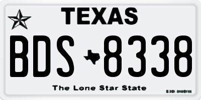 TX license plate BDS8338