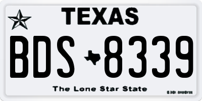 TX license plate BDS8339