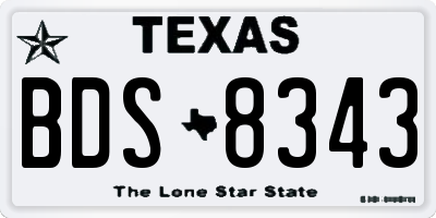 TX license plate BDS8343