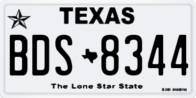 TX license plate BDS8344