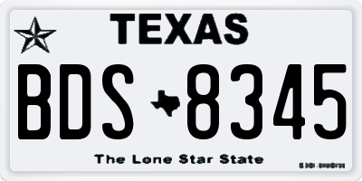 TX license plate BDS8345