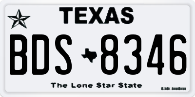 TX license plate BDS8346