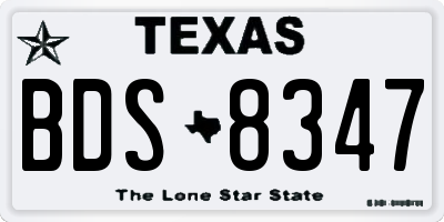 TX license plate BDS8347