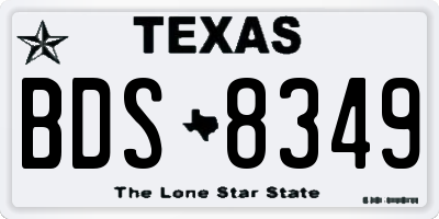 TX license plate BDS8349