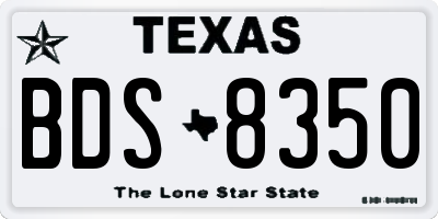 TX license plate BDS8350