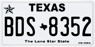 TX license plate BDS8352