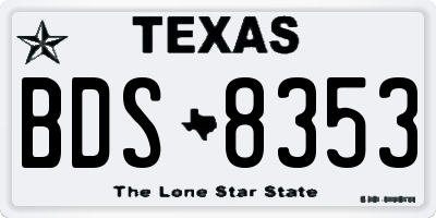 TX license plate BDS8353