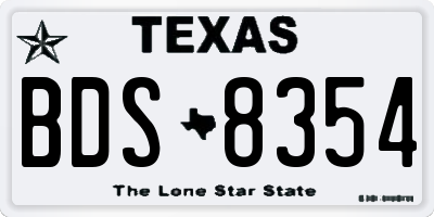 TX license plate BDS8354