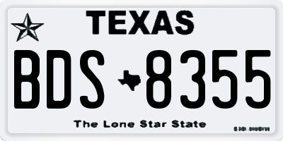 TX license plate BDS8355
