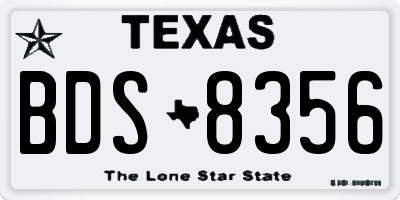 TX license plate BDS8356