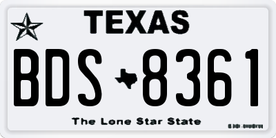 TX license plate BDS8361