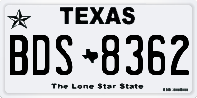 TX license plate BDS8362