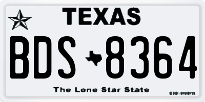 TX license plate BDS8364