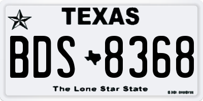 TX license plate BDS8368