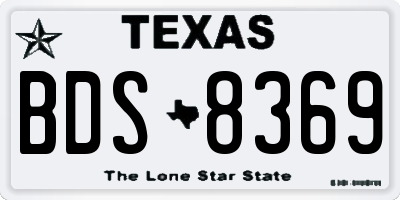 TX license plate BDS8369