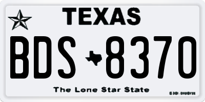 TX license plate BDS8370