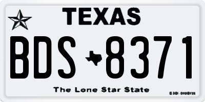 TX license plate BDS8371