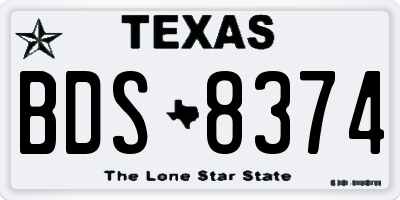 TX license plate BDS8374