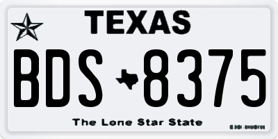 TX license plate BDS8375
