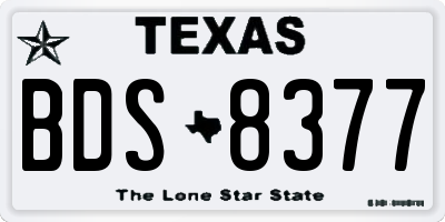 TX license plate BDS8377