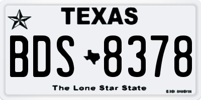 TX license plate BDS8378