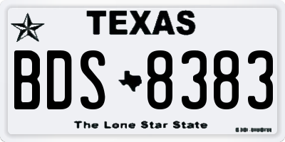 TX license plate BDS8383