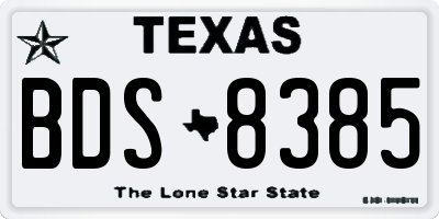 TX license plate BDS8385