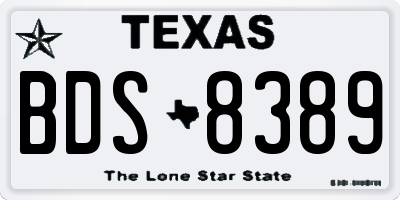 TX license plate BDS8389