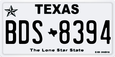 TX license plate BDS8394