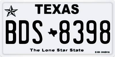 TX license plate BDS8398