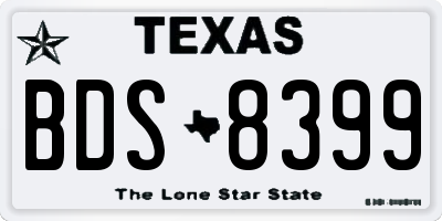 TX license plate BDS8399