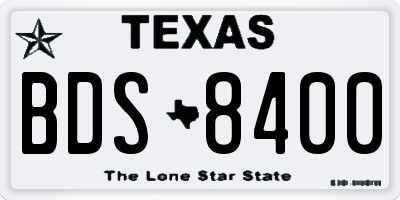 TX license plate BDS8400
