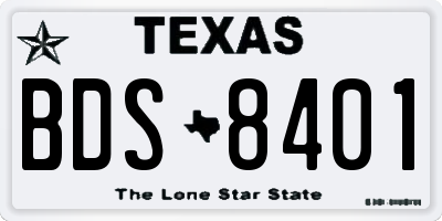 TX license plate BDS8401
