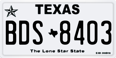 TX license plate BDS8403