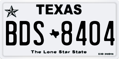 TX license plate BDS8404