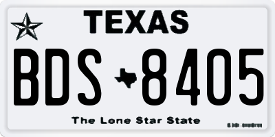 TX license plate BDS8405