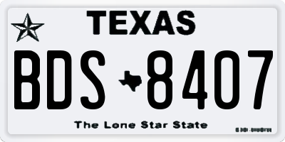 TX license plate BDS8407