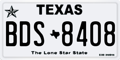 TX license plate BDS8408