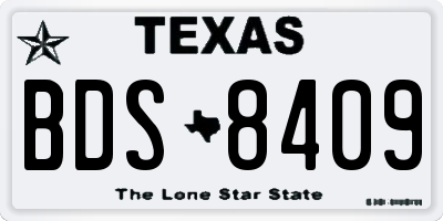 TX license plate BDS8409