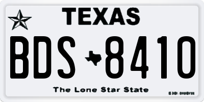 TX license plate BDS8410