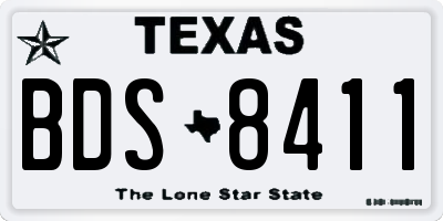 TX license plate BDS8411