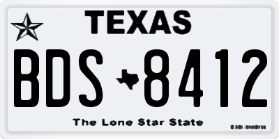TX license plate BDS8412