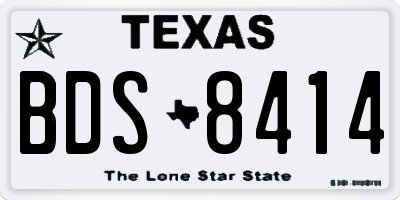 TX license plate BDS8414
