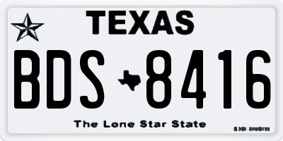 TX license plate BDS8416