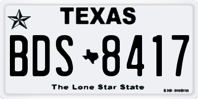 TX license plate BDS8417