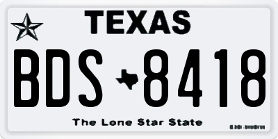 TX license plate BDS8418