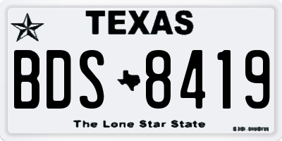 TX license plate BDS8419