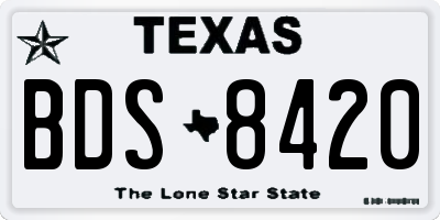 TX license plate BDS8420