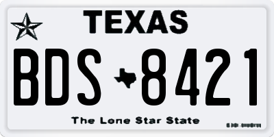 TX license plate BDS8421