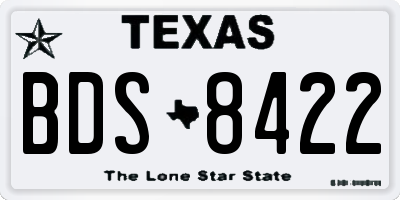 TX license plate BDS8422